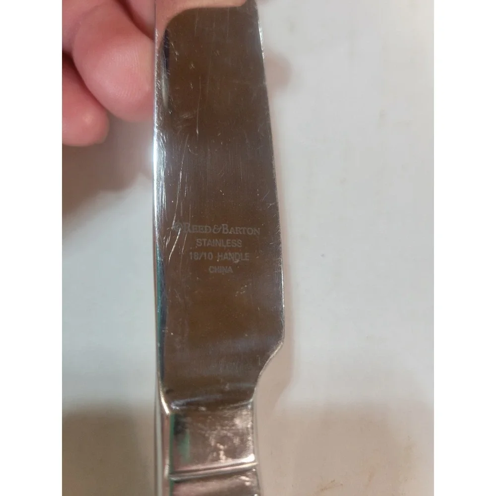 Reed & Barton Northland Stainless Steel Dinner Knife 18/10 Solid‎ Handle Silver